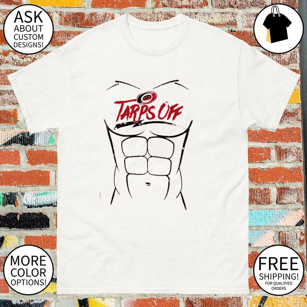 Carolina Hurricanes hockey muscle tarps off shirt
