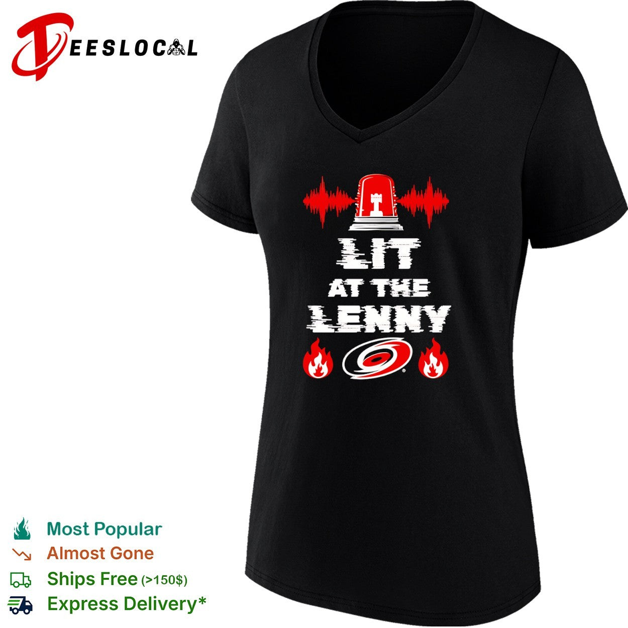 Carolina Hurricanes lit at the Lenny siren fire shirt