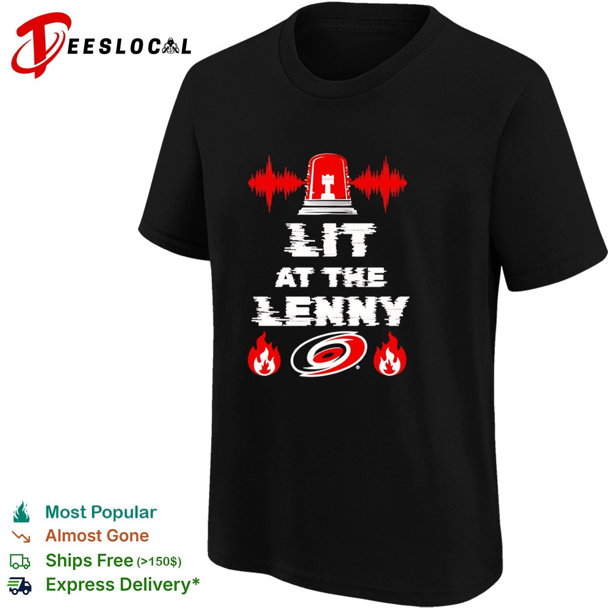 Carolina Hurricanes lit at the Lenny siren fire shirt