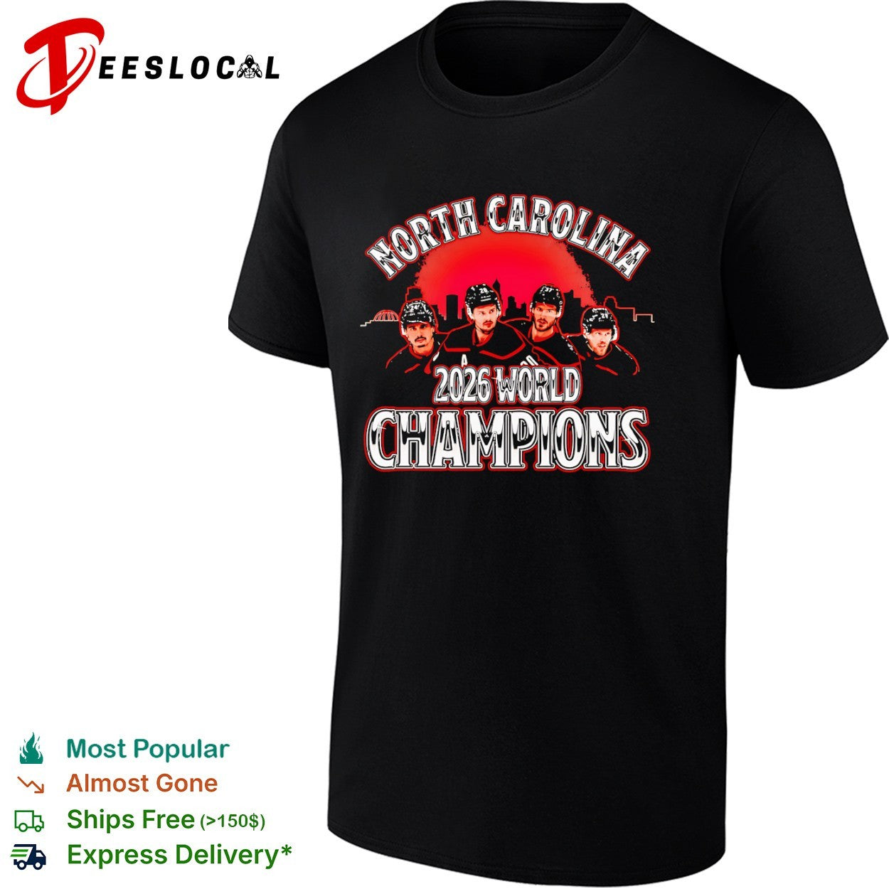 Carolina Hurricanes player trio North 2026 world champions shirt