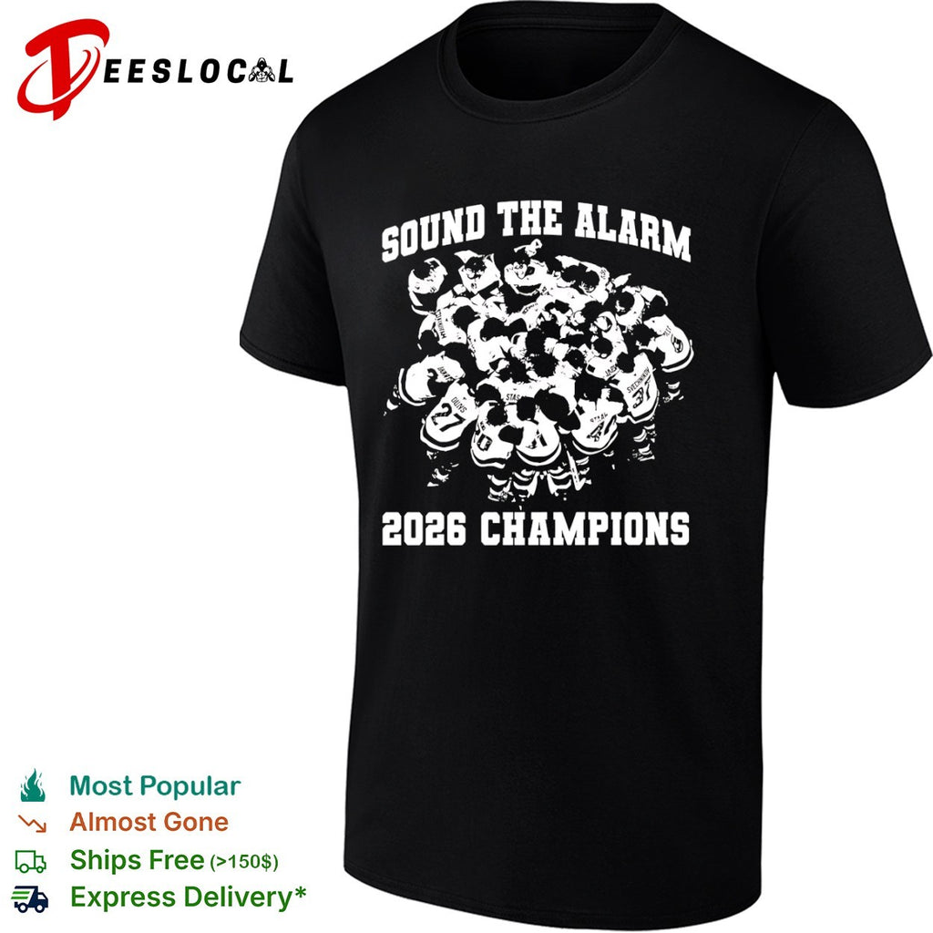 Carolina Hurricanes sound the alarm 2026 champions team huddle shirt