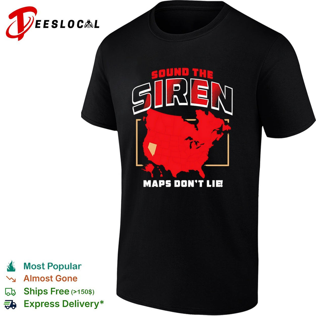 Carolina Hurricanes sound the siren maps dont lie red graphic shirt