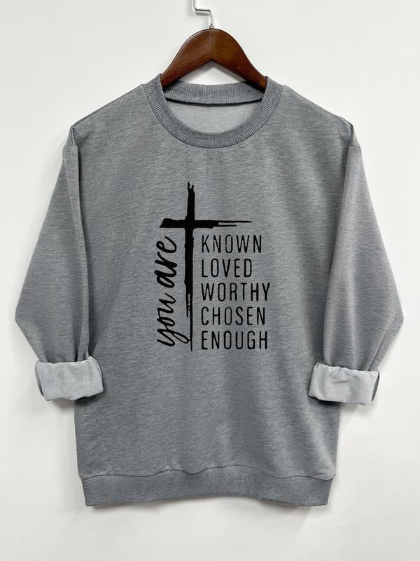 Casual Letter Print Long Sleeve Pullover Sweatshirt, Choose From 9 Colors, Fitted Design for Fall & Winter Fashion Shirt...