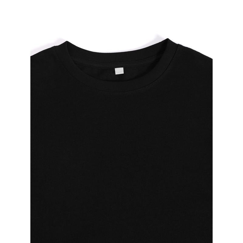 Casual Melting Print T-Shirt | Soft & Comfortable Short Sleeve Crewneck | Black with joyful Face Design | Machine...