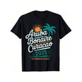 Casual T-shirt ABC Islands Aruba Bonaire Curaçao Cruise Vacation 2025 T-Shirt, Pure Cotton. Graphic Graphic Tees