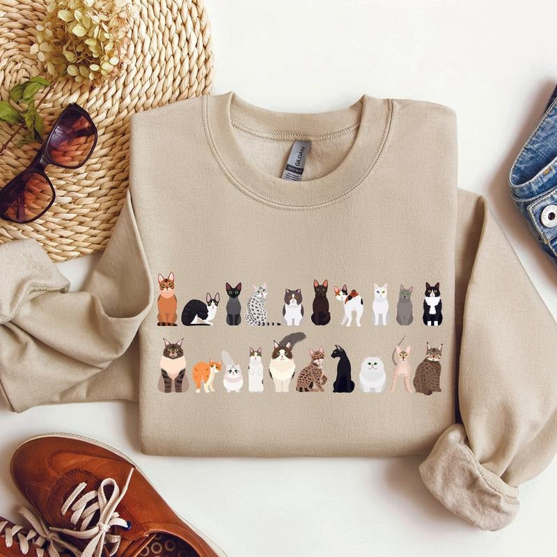 Cat Breeds Animal Lover Sweatshirt T-Shirts, Hoodie | PrintMintTees.com