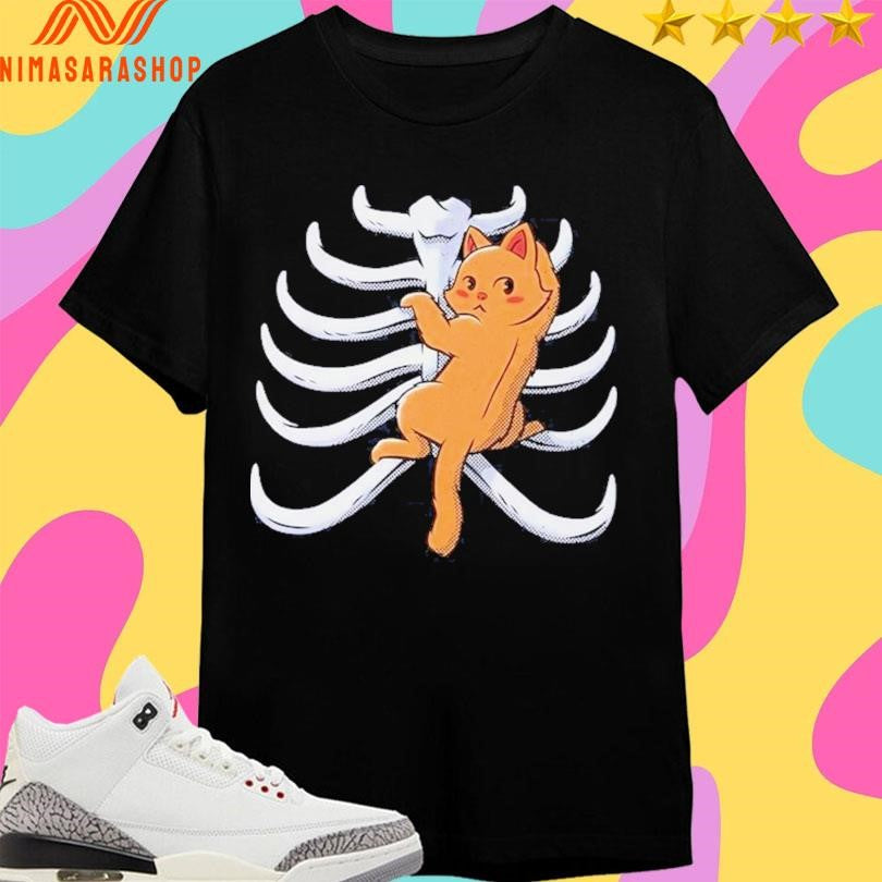 Cat Climbing Rib Cage Shirts
