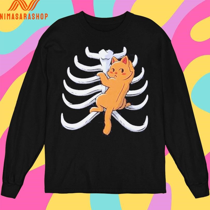 Cat Climbing Rib Cage Shirts