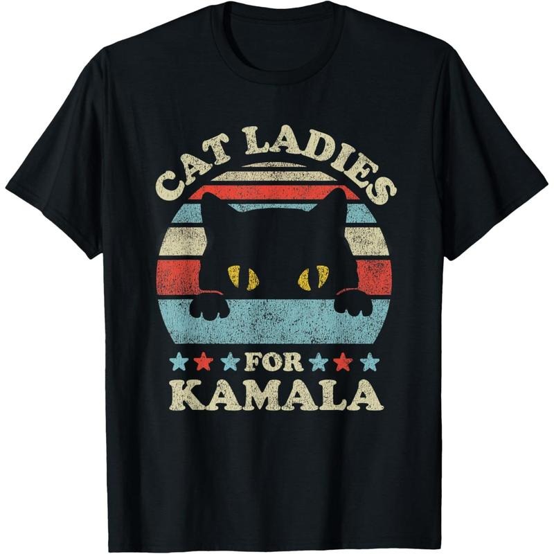 Cat Ladies for Kamala Harris Merch President 2024 Cat Lady T-Shirt made in usa Hoodie Sweatshirt | PrintMintTees.com