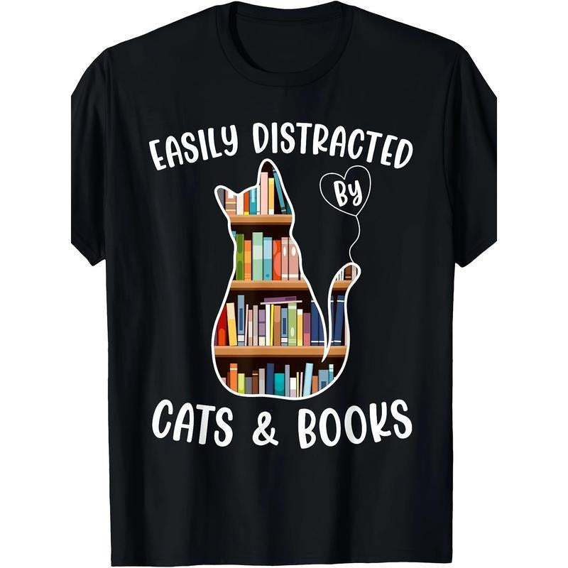 Cat Lady T-shirt Book Lady Librarian Reading T-shirt Made in USA Hoodie Sweatshirt | PrintMintTees.com
