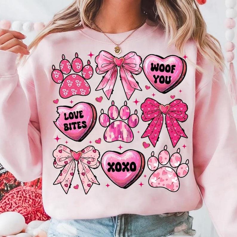 Cat Mama Coquette Sweatshirt Cat Mom Valentine , Valentine Coquette Bow, Cat lover , Cat mom , Valentine Checkered Shirt...