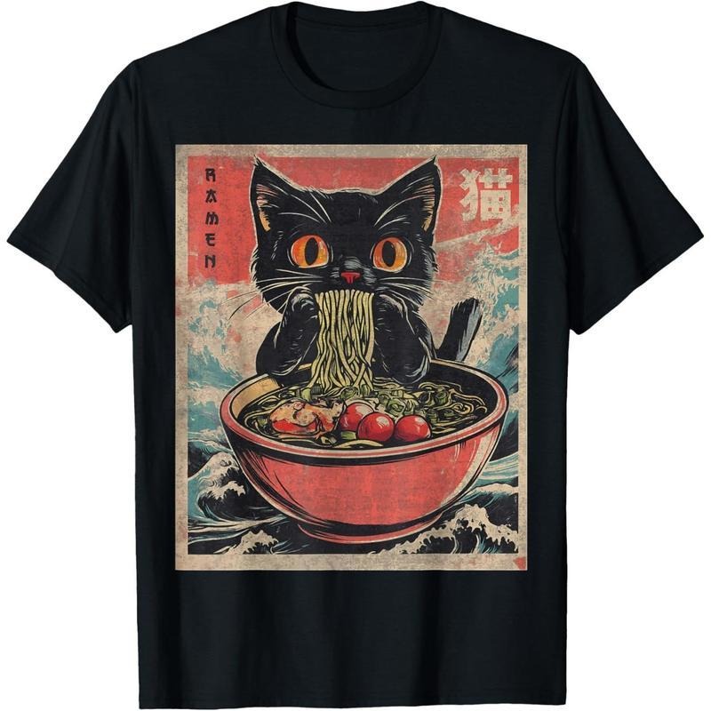 Cat Ramen Japanese Funny Graphic Tees Kawaii Cat Anime Gifts T-Shirt style 04 Hoodie Sweatshirt | PrintMintTees.com