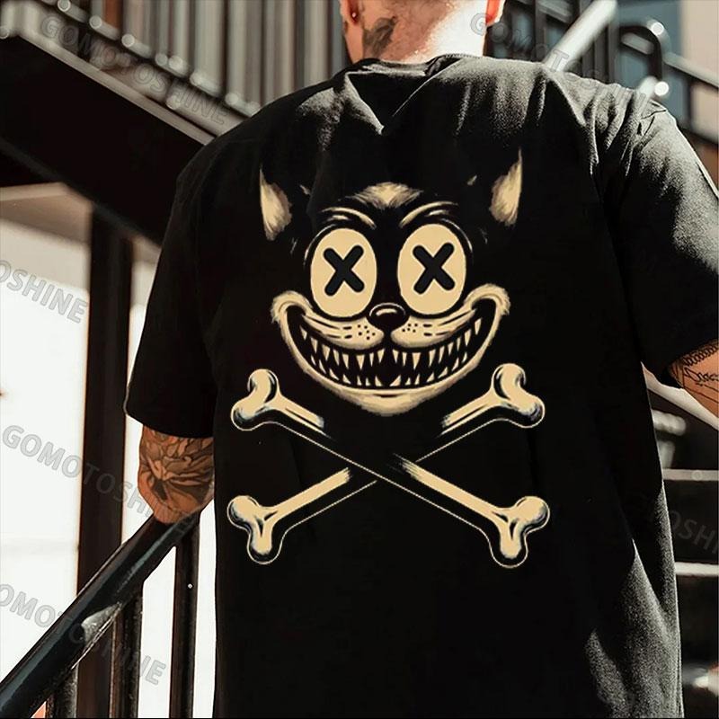 Cat Skull Print Men's T-Shirt Hoodie Sweatshirt | PrintMintTees.com