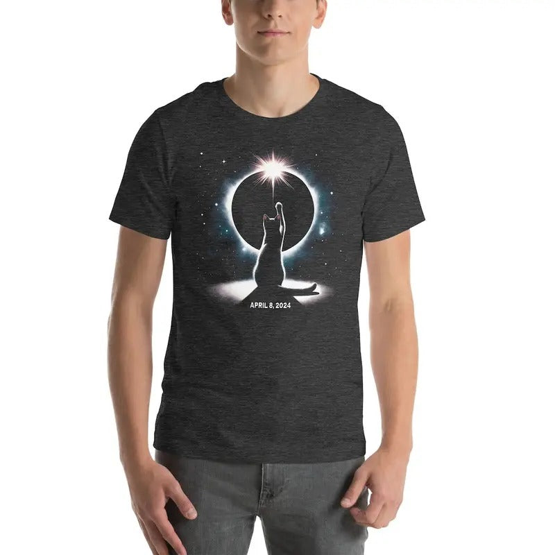 Cat Solar Eclipse Shirt, April 8 2024, Total Solar Eclipse Watching Tee, Solar Eclipse Souvenir Gift, Feline Lover Hoodie...