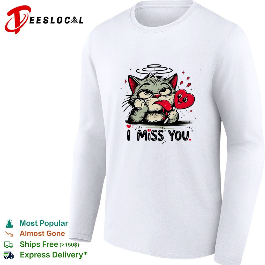 Cat with halo I miss you shirt