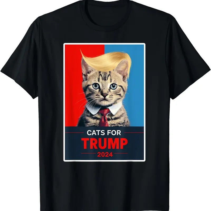 Cats For Trump 2024 Shirt Election T-Shirt | Unisex Cotton Tee Gift | Full Size Hoodie, Sweatshirt | PrintMintTees.com
