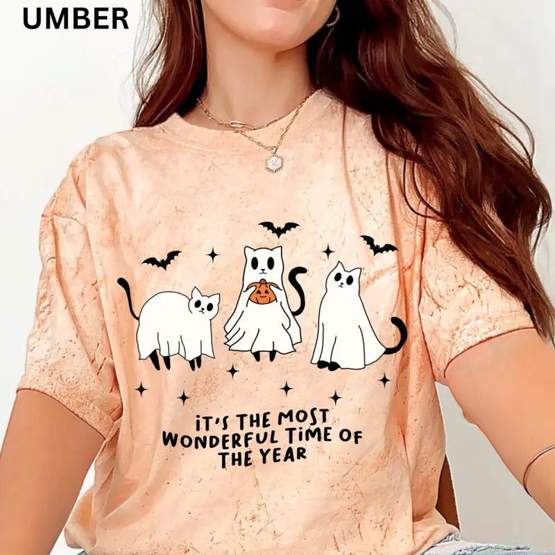 Cats Most wonderful time of the year halloween Shirt, Dancing Cats Shirt, Fall shirt, Comfort Colors Halloween Shirt,...