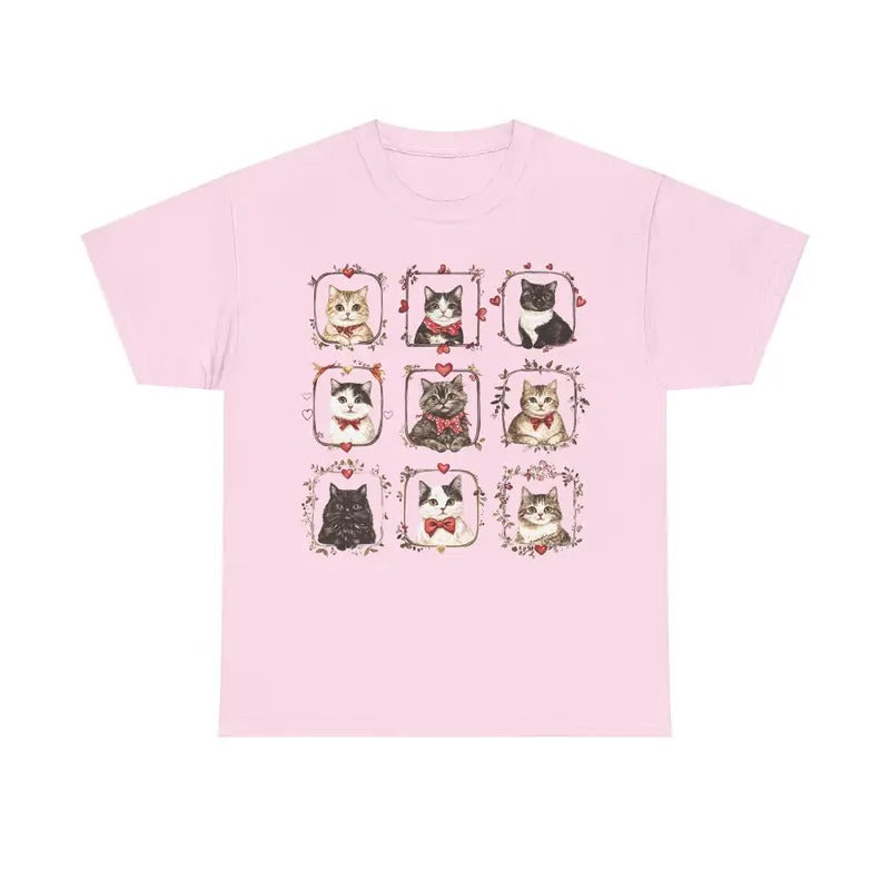 Cats Valentine Shirt Gildan, Cat Valentine's Day Women's Tee, Cat Lover Women's Tshirt Plus Sizes Hoodie Sweatshirt