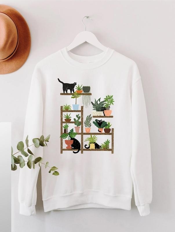 Cats and Plants Shirt, Plant Lady, Plant Lover, Gardener Shirt, Shirts For Cat Lover, Succulent Plants Shirt, Plant Lover...