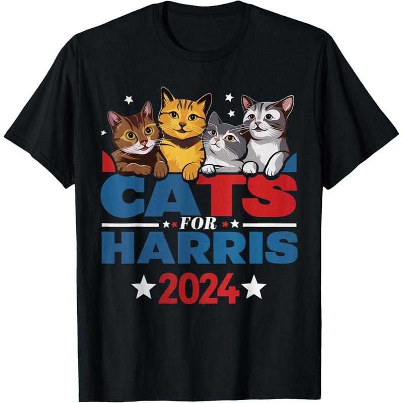 Cats for Harris 2024 - Kamala Harris for President 2024 T-Shirt made in usa Hoodie Sweatshirt | PrintMintTees.com