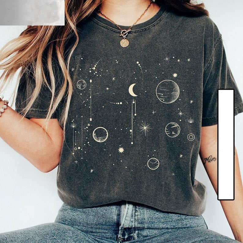 Celestial Astrology Shirt Spiritual Moon Shirt Mystical Moon Phase Astronomy Retro T-Shirts, Hoodie, Sweatshirt
