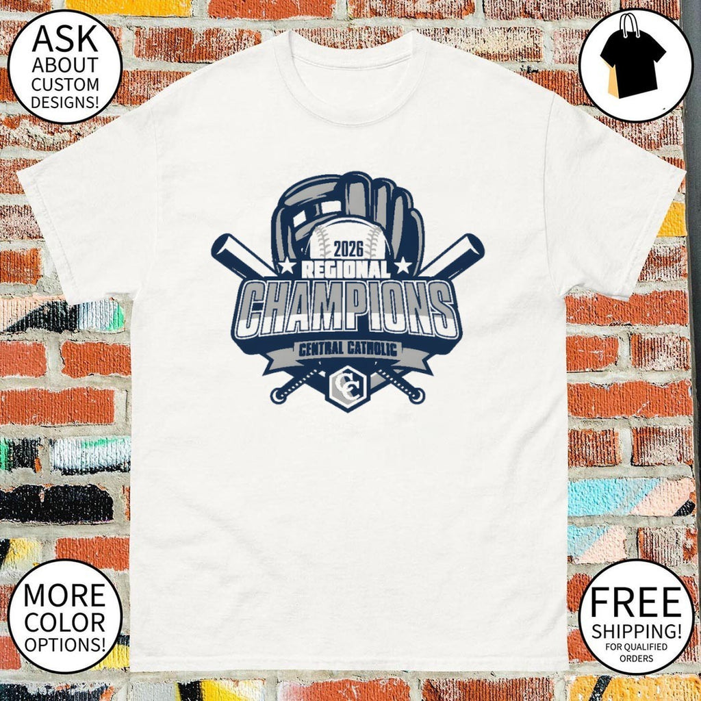 Central Catholic Baseball 2026 Regional Champions logo shirt