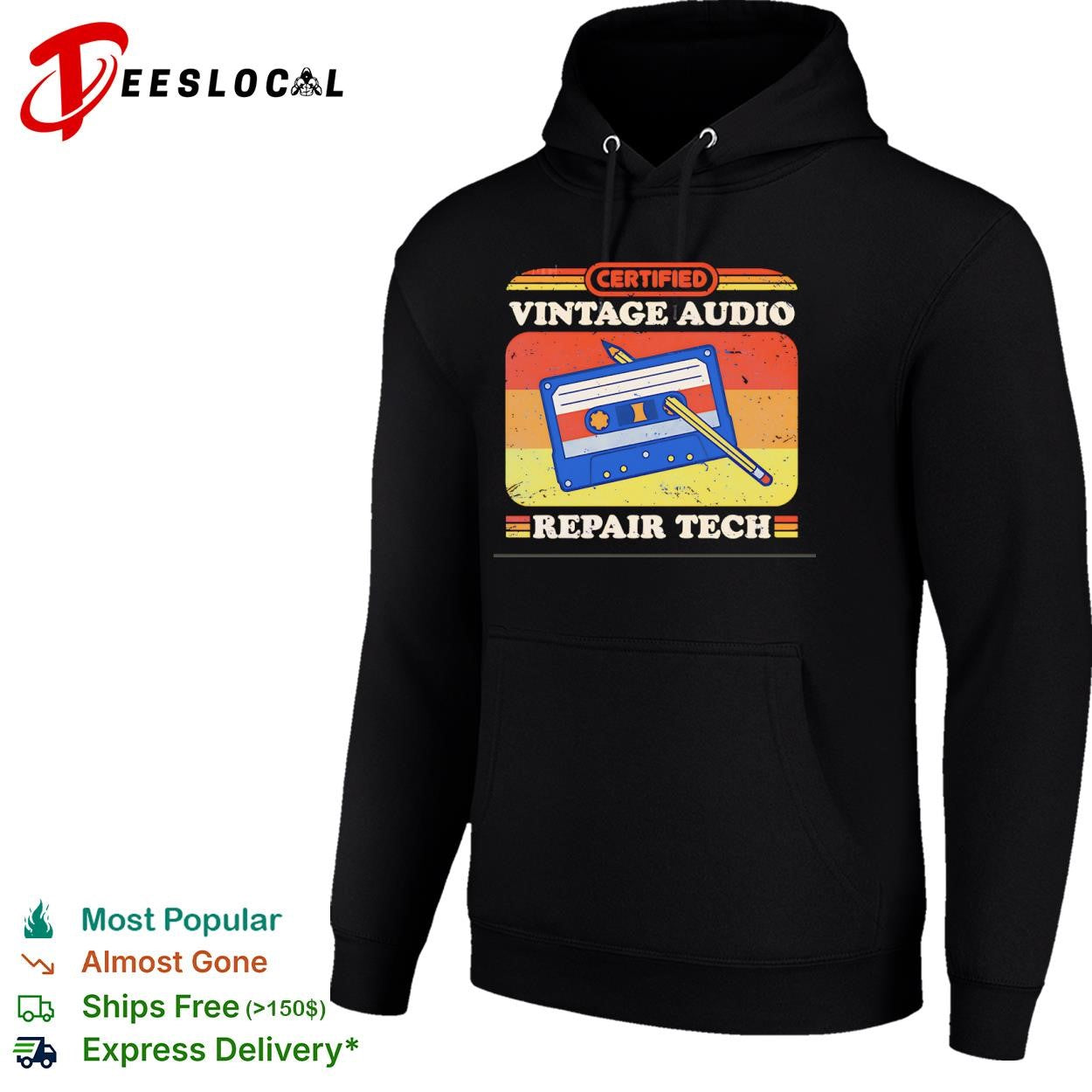 Certified vintage audio repair tech shirt