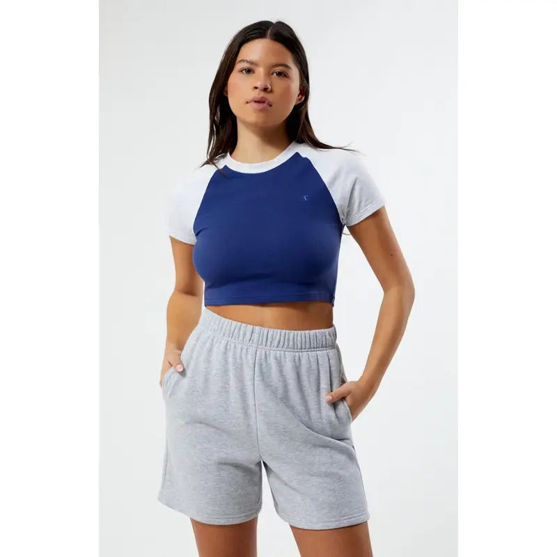 Champion Women's Rally Ringer Cropped T-Shirt Hoodie, Sweatshirt | PrintMintTees.com
