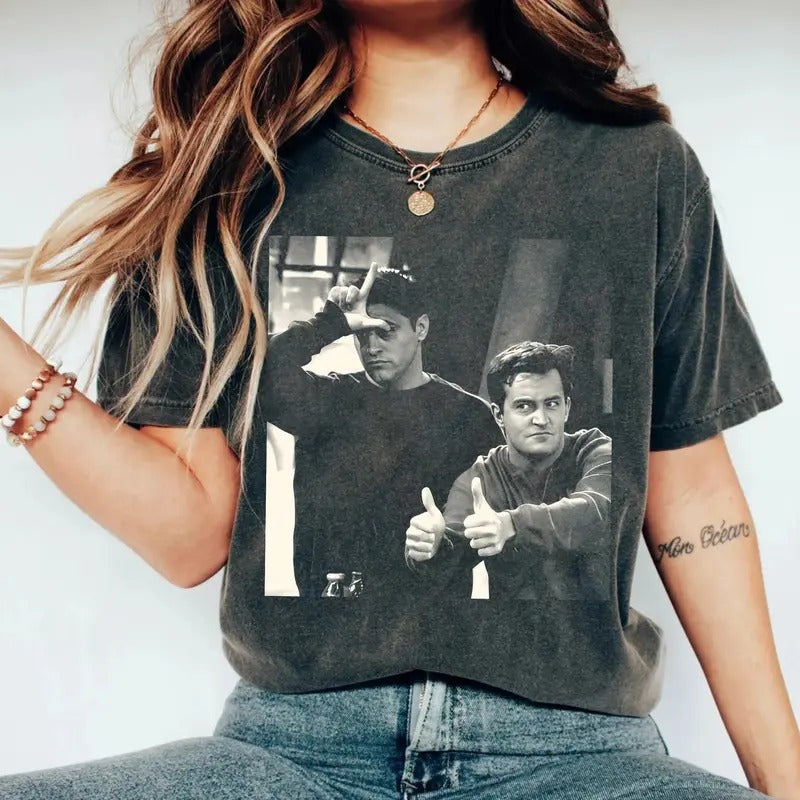 Chandler Bing Shirt, Friends Sitcom Tee, Matthew Perry Shirt, Streetwear Unisex T-Shirt, Short Sleeve Tee Shirt, Top...