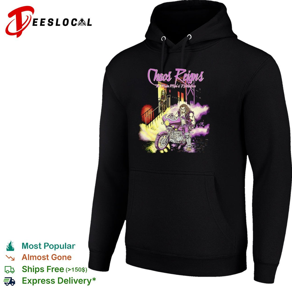 Chaos reigns biker grim reaper shirt