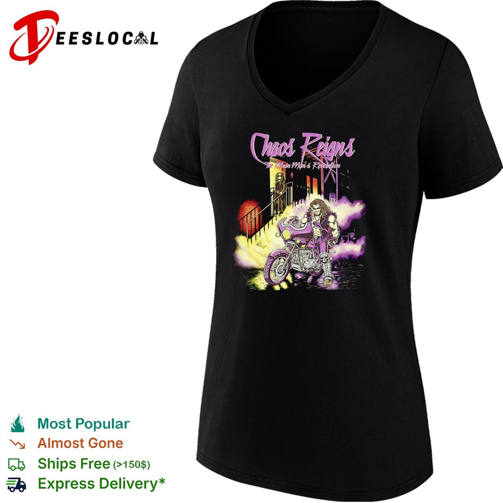 Chaos reigns biker grim reaper shirt