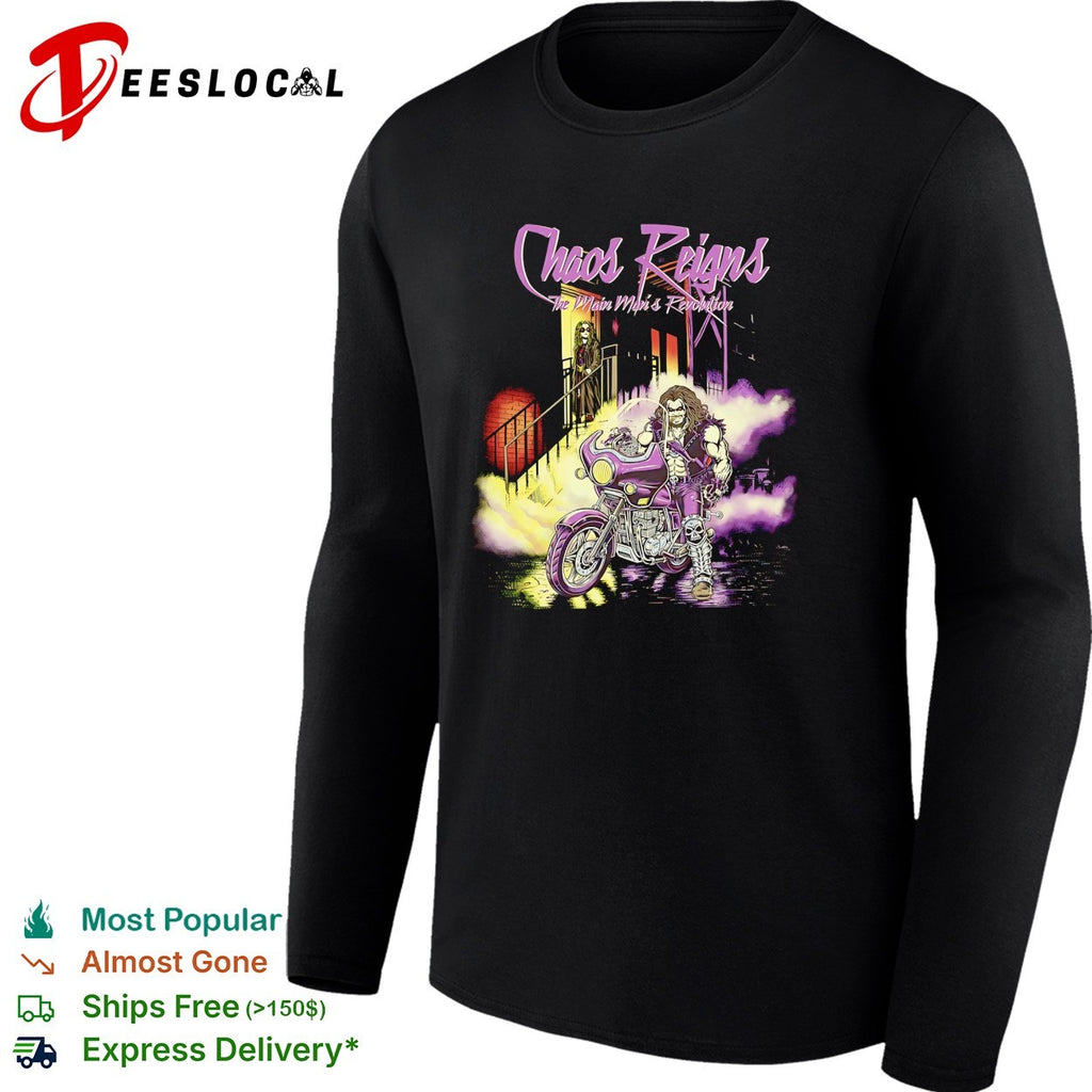 Chaos reigns biker grim reaper shirt