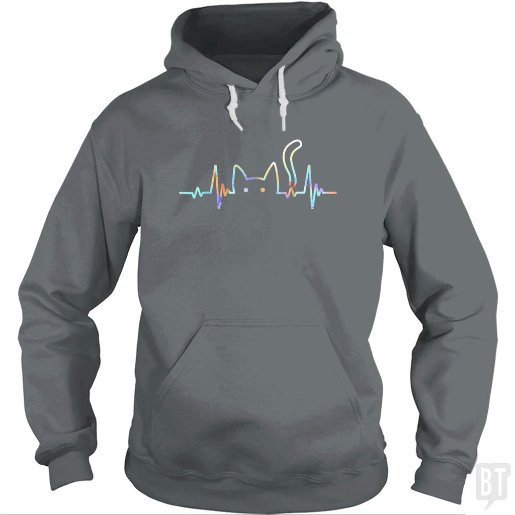 Heartbeat Cat Lover Hoodie