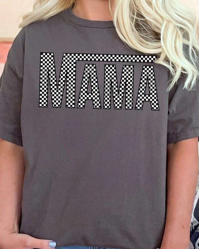 Check It Out Mama Black Short Sleeve Relaxed Fit T-Shirt Cotton Crewneck Hoodie Sweatshirt | PrintMintTees.com