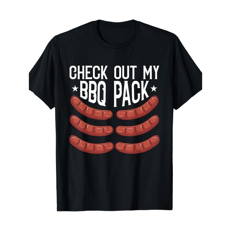 Check Out My 6 Pack BBQ Funny Barbecue Chef Smoker Pitmaster. 7.76 oz, 100% Cotton T-shirt. made in usa Hoodie Sweatshirt