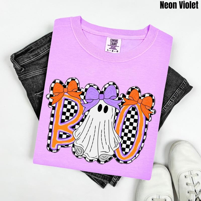 Checker Ghost BOO Comfort Colors T-Shirt 'NLB' Hoodie Sweatshirt | PrintMintTees.com