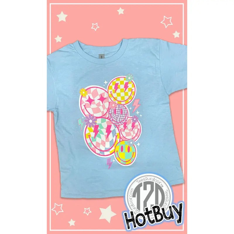 Checkerboard Smiley Face Youth Graphic Shirt Hoodie Sweatshirt | PrintMintTees.com