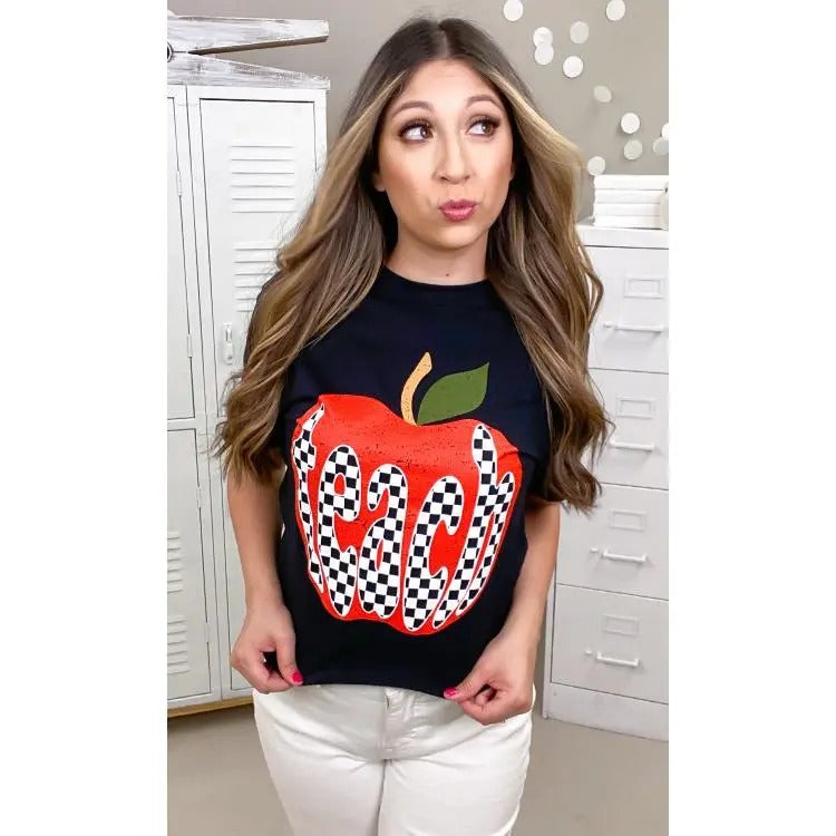 Checkerboard Teach Graphic T-Shirt Hoodie Sweatshirt | PrintMintTees.com