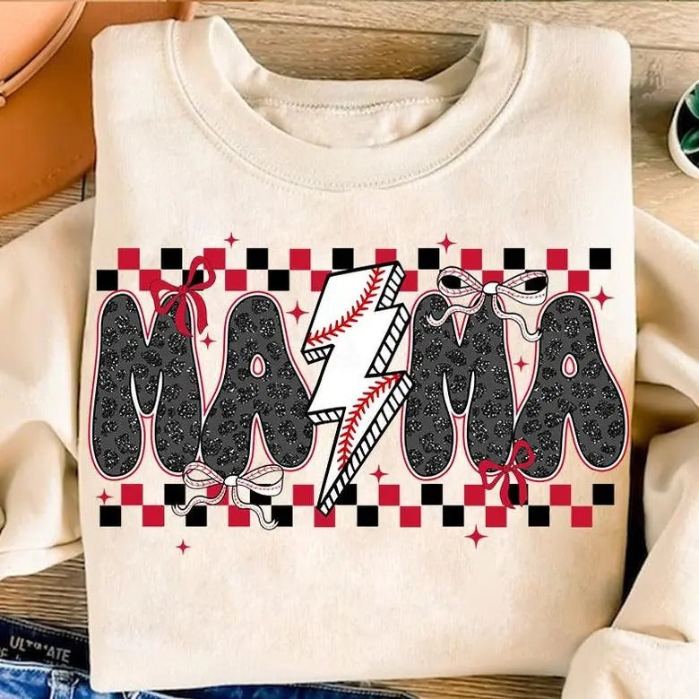 Checkered Baseball Mama , Coquette Baseball Bow , Game Day Lighting Bolt , Sports , Leopard  Mama, Baseball Team Spirit...