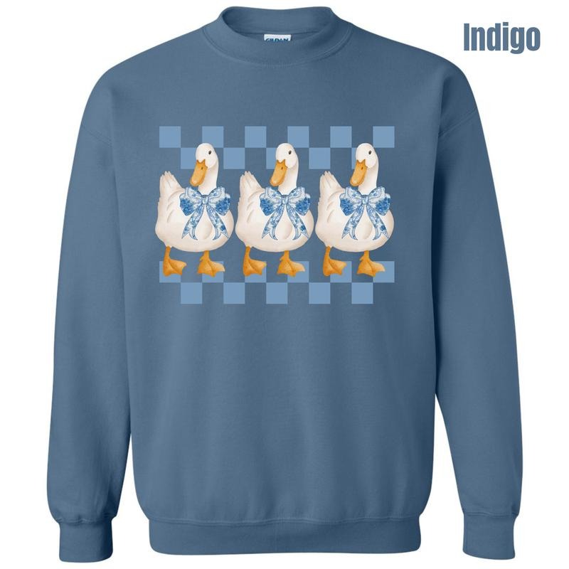 Checkered Coquette Goose Sweatshirt 'NLB' Shirt Hoodie | PrintMintTees.com