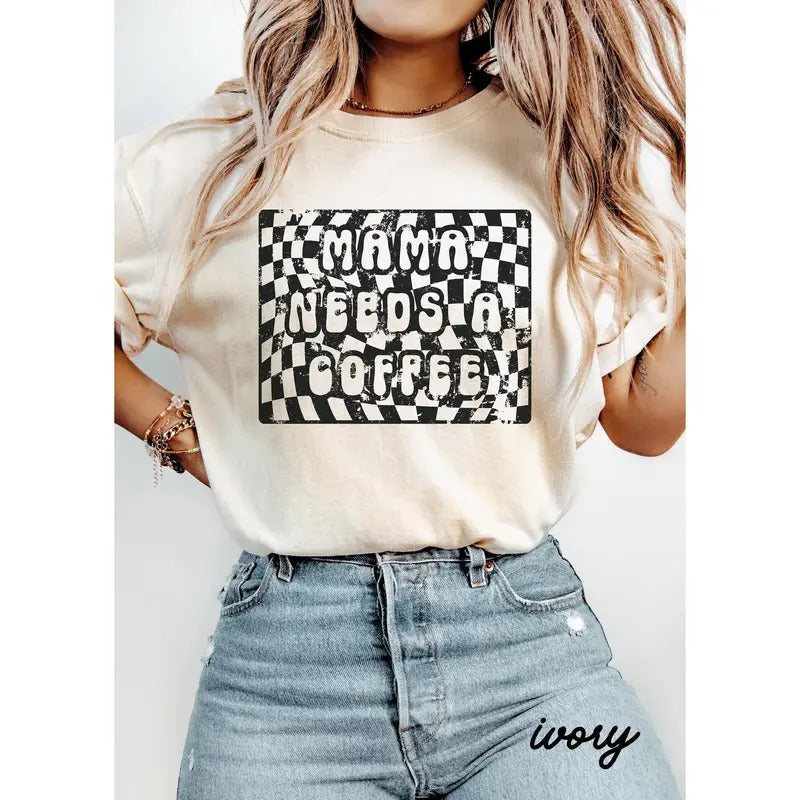 Checkered Mama Shirt, Retro Mama Shirt, Mothers Day Gift, Mom Life Shirt, Motherhood Shirt, Mom Sweatshirt Hoodie