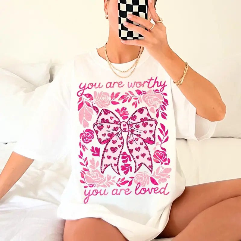 Checkered Valentine's Day Heart Sweatshirt, Coquette Bow Retro Valentine T-Shirt, Valentine's Day Love Crewneck Hoodie