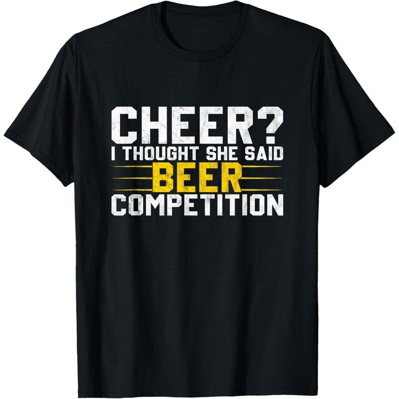 Cheer Dad Cheerleader I Thought She Said Beer Competition T-Shirt  made in us Hoodie Sweatshirt | PrintMintTees.com