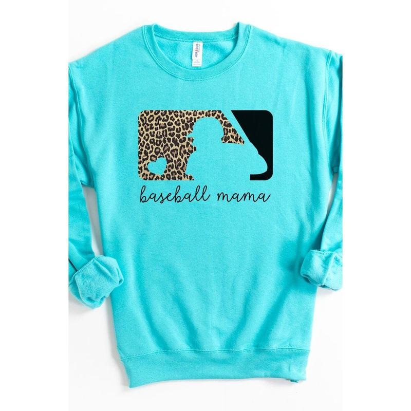 Cheetah Baseball Mama Unisex NuBlend Crew Sweatshirt Shirt Hoodie | PrintMintTees.com