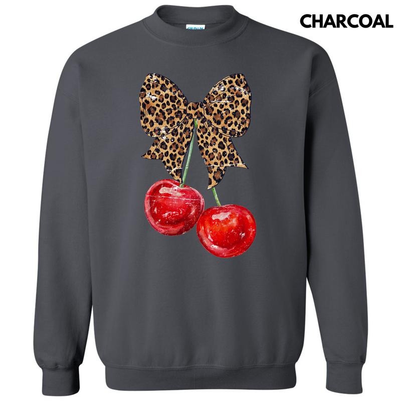 Cheetah Bow Cherries Sweatshirt 'NLB' Shirt Hoodie | PrintMintTees.com