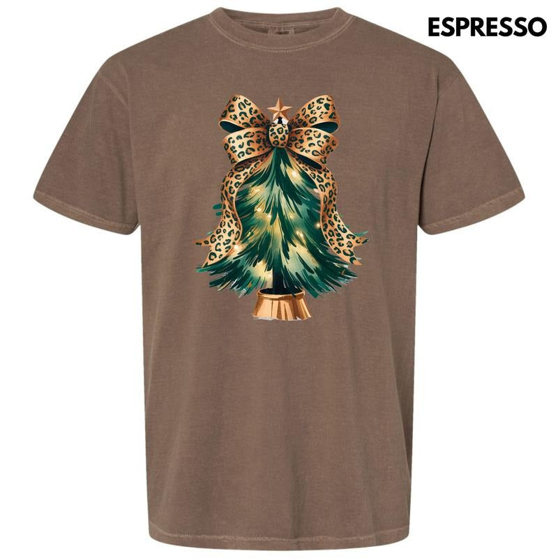 Cheetah Bow Christmas Tree T-Shirt 'NLB' Hoodie Sweatshirt | PrintMintTees.com