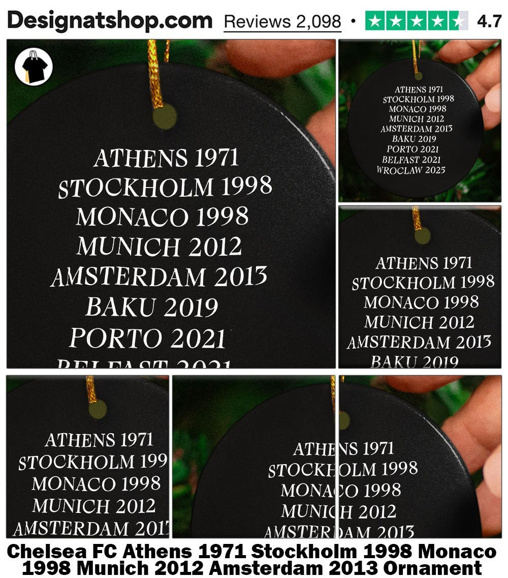 Chelsea FC Athens 1971 Stockholm 1998 Monaco 1998 Munich 2012 Amsterdam 2013 shirt