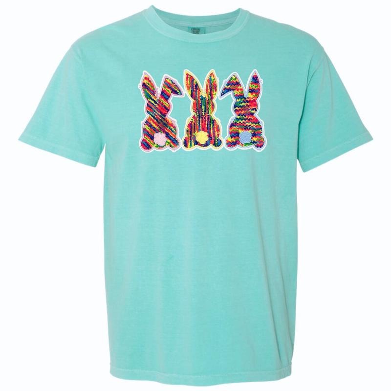 Chenille Bunnies Patch Comfort Colors T-Shirt Hoodie, Sweatshirt | PrintMintTees.com