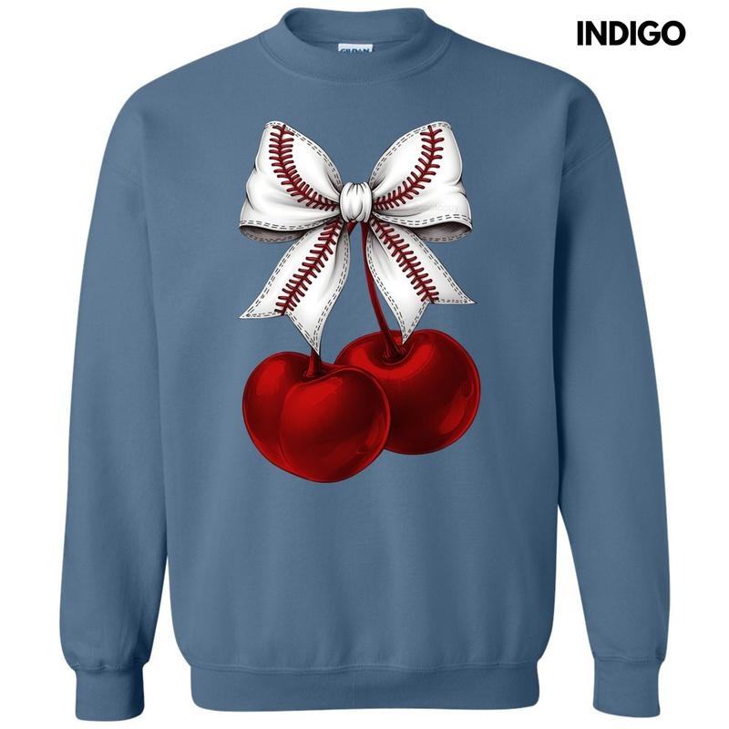Cherries Baseball Bow Shirt Hoodie Sweatshirt