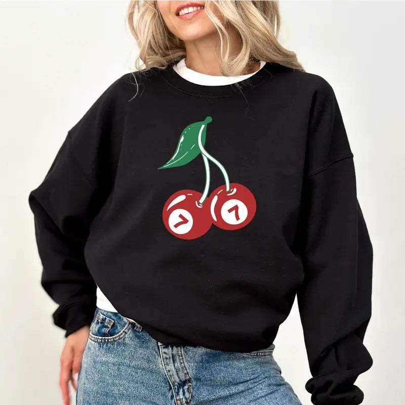 Cherry 7 Ball Vintage Retro Billiard Lovers Comfort Colors Cherry 7 Ball Vintage Shirt Retro Billiard Lovers Y2k Cherry 90s Unhinged Shirt Sarcastic Top Womenswear Cotton Comfy Fabric Relaxed Fit T-Shirts, Hoodie, Sweatshirt